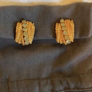 Julie Vos timeless moonstone clip on earrings